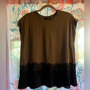 Laundry by Shelli Segal - Green Blouse with Lace Trim